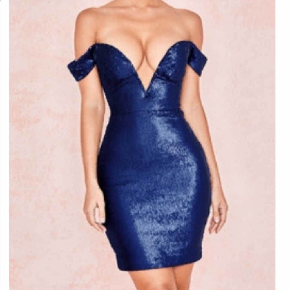 Navy Sequins Dress